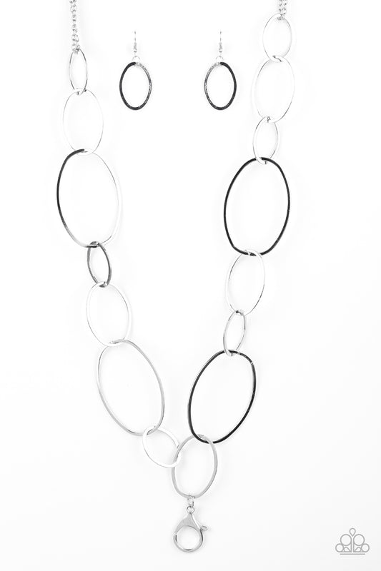 CITY CIRCUIT - SILVER OVALS LANYARD NECKLACE