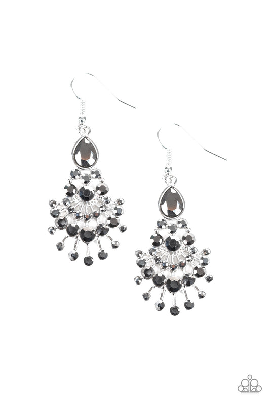 WHERES THE LIMO? - SILVER HEMATITE DAINTY FAN EARRINGS