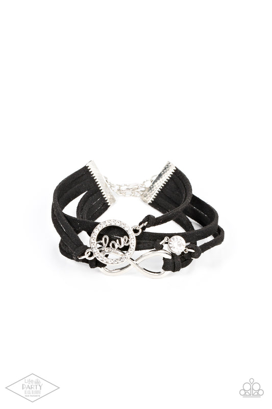 I WILL ALWAYS LOVE YOU - BLACK SUEDE INSPIRATIONAL BRACELET