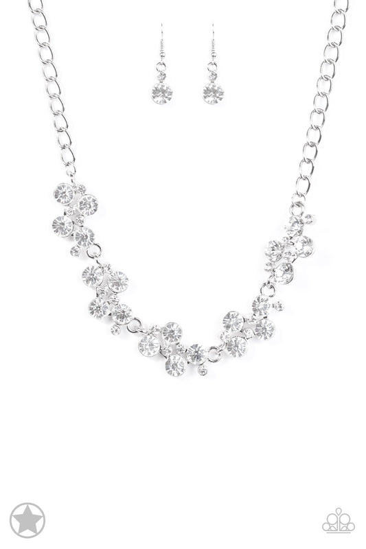 HOLLYWOOD HILLS - WHITE RHINESTONES BRIDAL NECKLACE