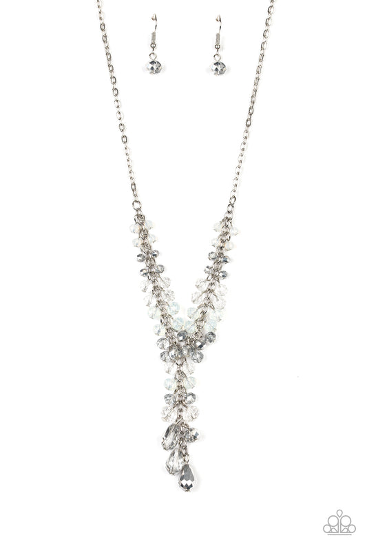 IRIDESCENT ILLUMINATION - SILVER Y SHAPE NECKLACE