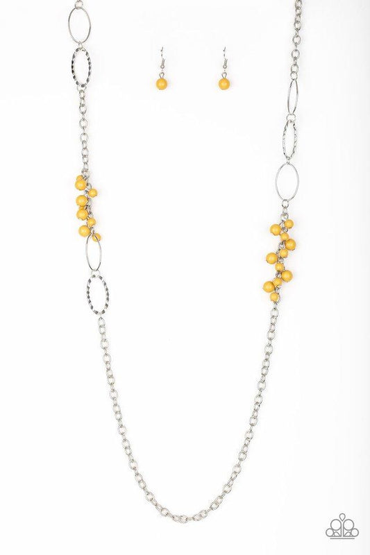 FLIRTY FOXTROT - YELLOW BEAD NECKLACE