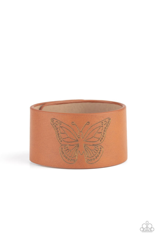 FLIRTY FLUTTER - BROWN BUTTERFLY WRAP BRACELET