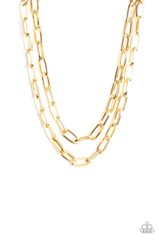 MAKE A CHAINGE - GOLD LINKS DOUBLE LAYER NECKLACE