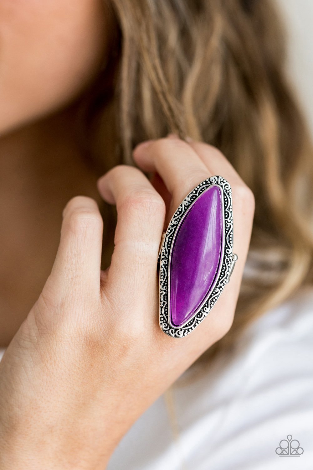 MINERAL MINE - PURPLE AMETHYST STONE BOLD RING