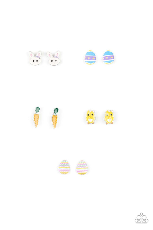 BUNNIES PEEPS AND CARROTS - ASSORTED SET OF 5 PAIRS OF EARRINGS