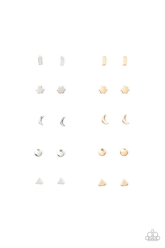 SHAPES OF MY DREAMS - ASSORTED SET OF 5 EARRINGS SILVER