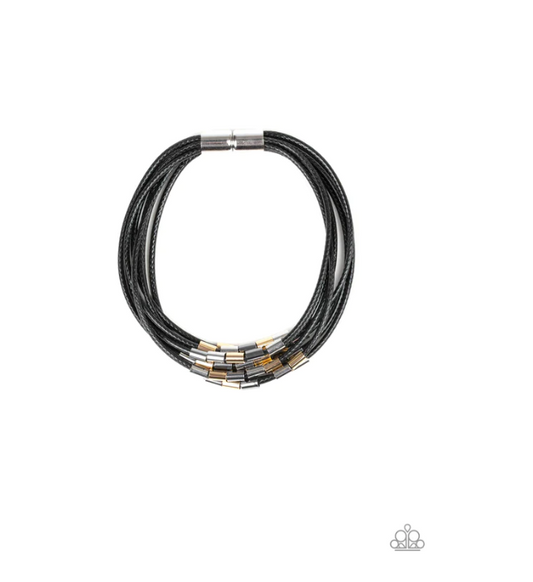 LAY LOW - MULTI GOLD BLACK METAL SILVER MAGNETIC BRACELET