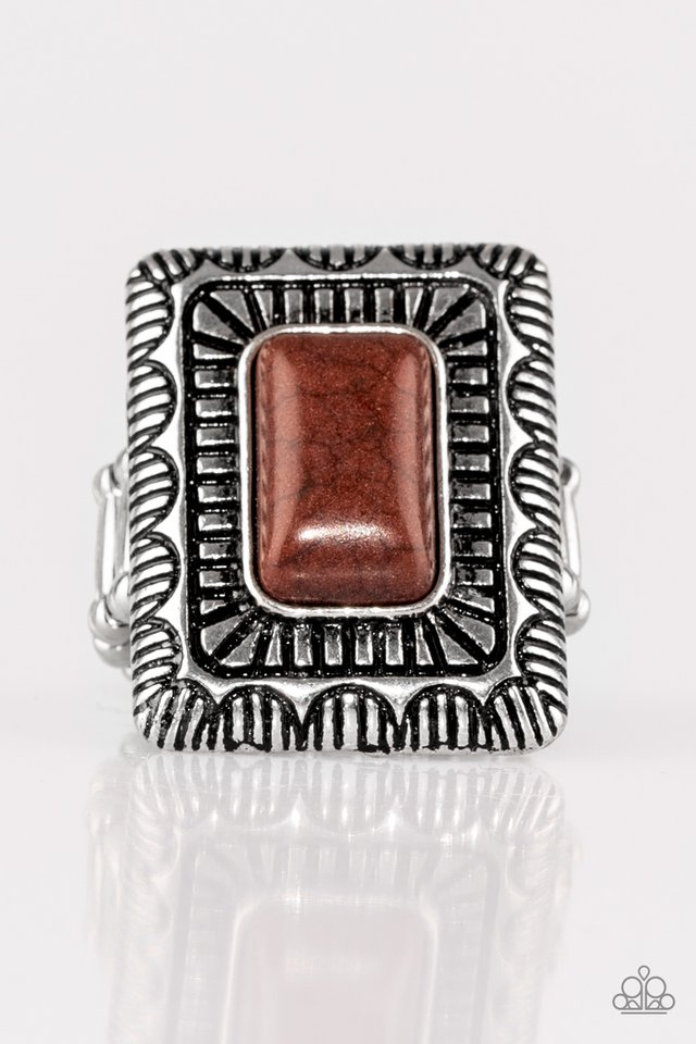 TUMBLEWEED DESERTS - BROWN SANDSTONE SILVER RING