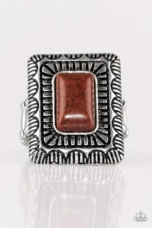 TUMBLEWEED DESERTS - BROWN SANDSTONE SILVER RING