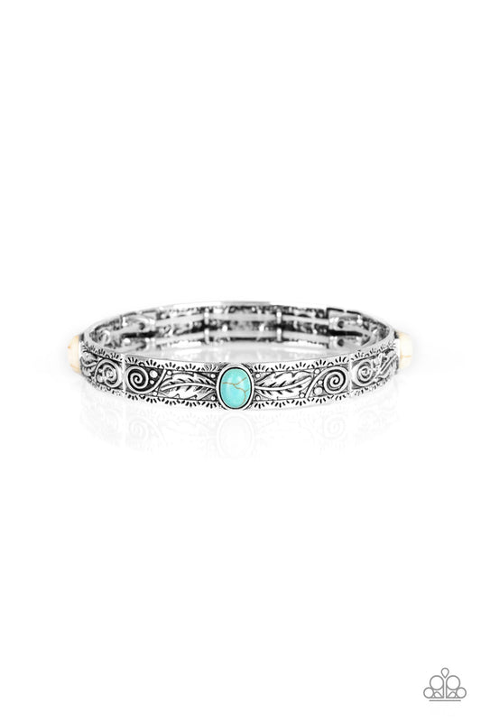 WILD WEST STORY - MULTI BLUE WHITE STONE FEATHER BRACELET