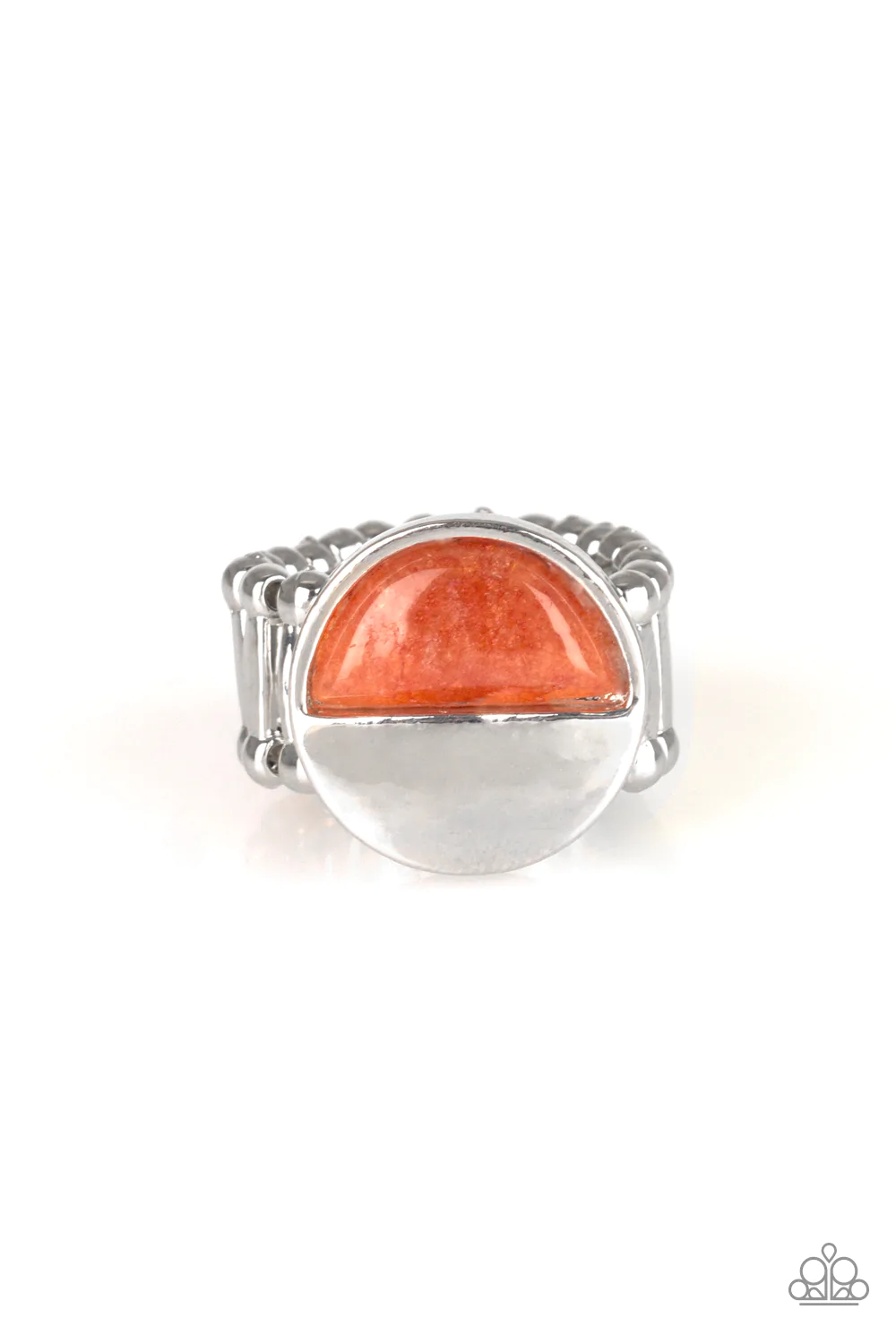 STONE SEEKER - ORANGE SILVER NATURAL STONE RING