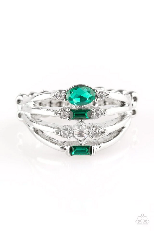 NOT SO NOVICE - GREEN EMERALD RHINESTONE RING
