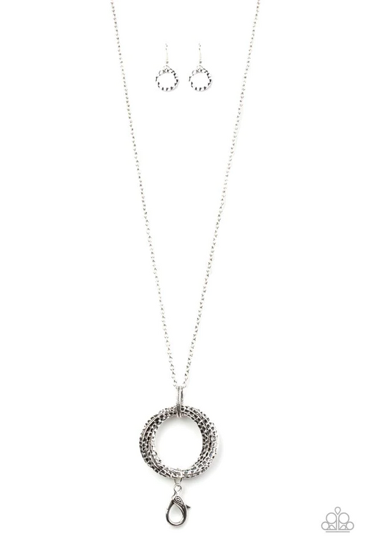 METAL MARATHON - SILVER HOOPS LANYARD NECKLACE