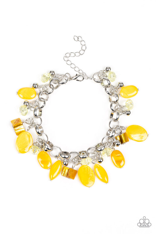 SEASHORE SAILING - YELLOW SHELL CHARMS NECKLACE