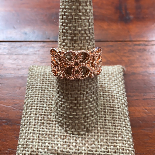 TELL ME HOW YOU REALLY FRILL - ROSE GOLD FILIGREE RING